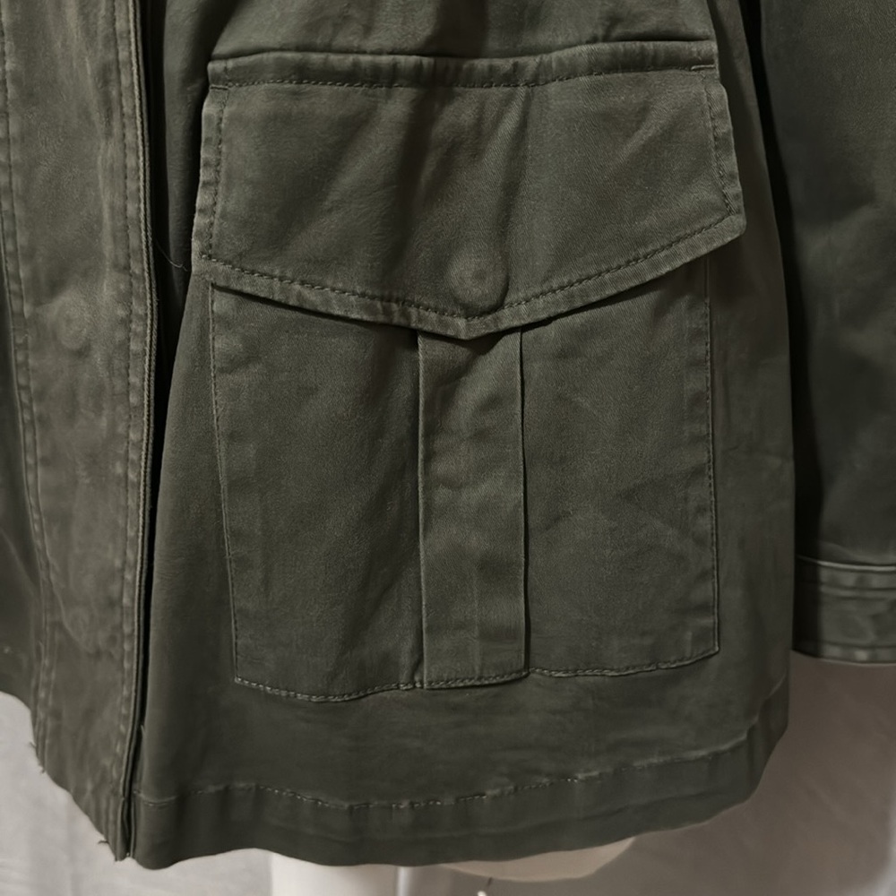 Universal Thread Cotton Jacket-XS-Snap Front-Adj Waist-Olive Green-Pockets-EUC - Picture 5 of 16